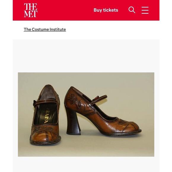 Vintage Prada 1996 Blue Leather Floral Appliqué Block Heel Mary Jane Pumps IT 39 - Picture 14 of 15